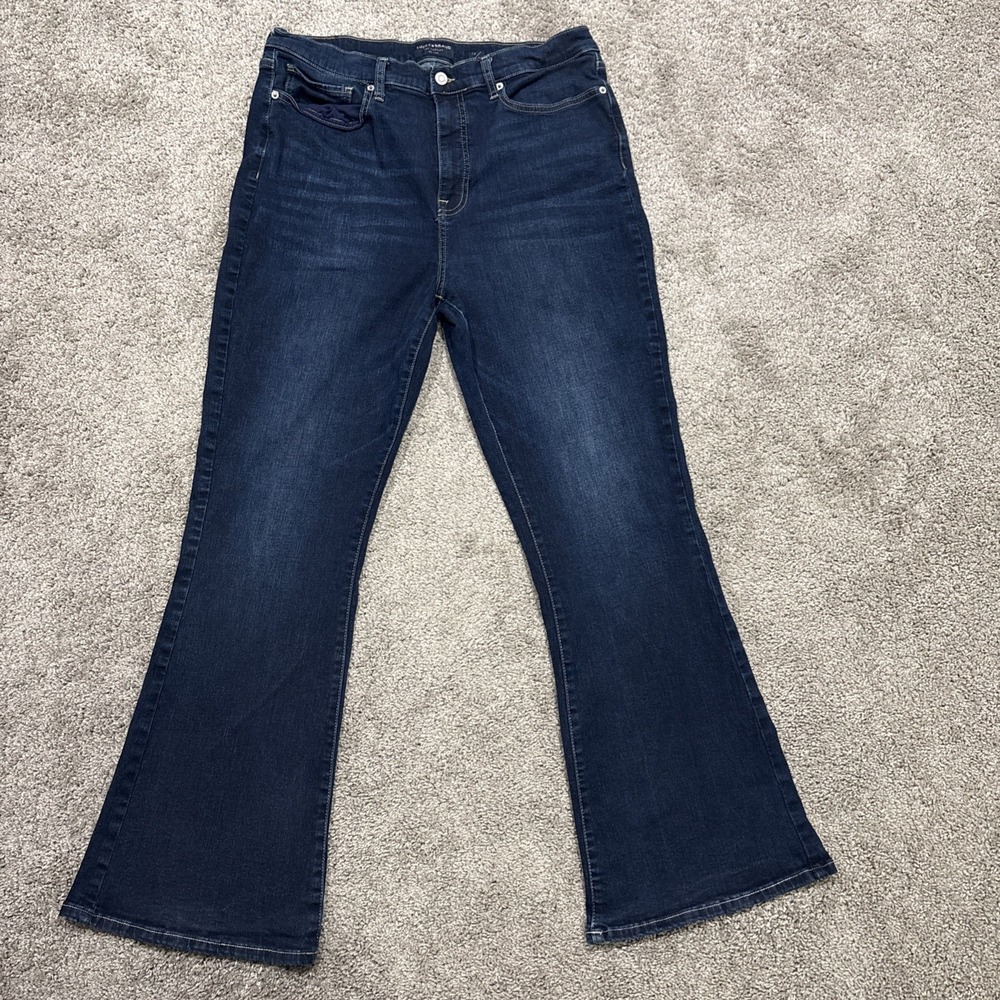 Lucky Brand Women's High Rise Stevie Flare Dark Wash Jeans 16/33 Western Rodeo